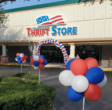 Red white and blue thrift - RED WHITE & BLUE THRIFT STORE3851 Emerson St. Suite 14Jacksonville, FL 32207. (904) 398-1580. Store Hours: 9am – 6pm, Monday to Saturday.